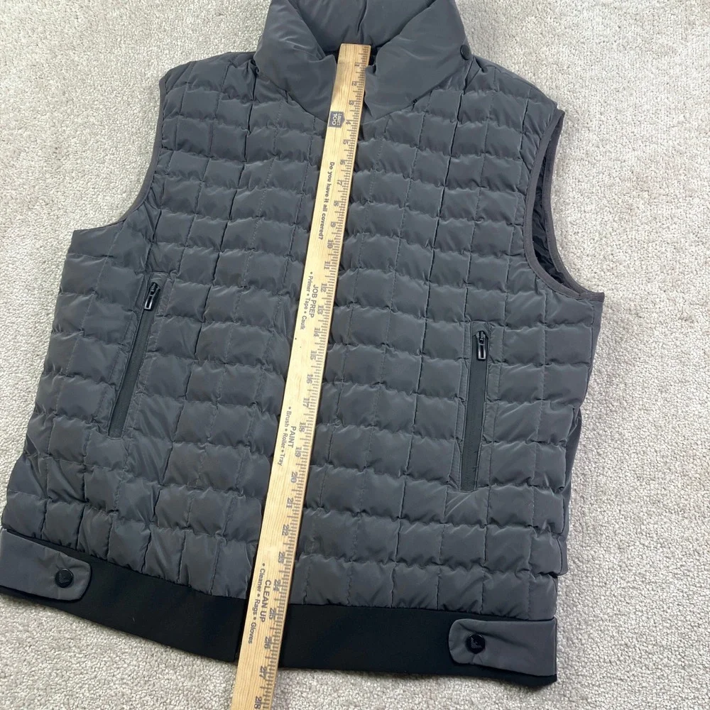 Emporio Armani Mens 3XL Puffer Wind Vest Gray Travel Quilted Packable Hooded